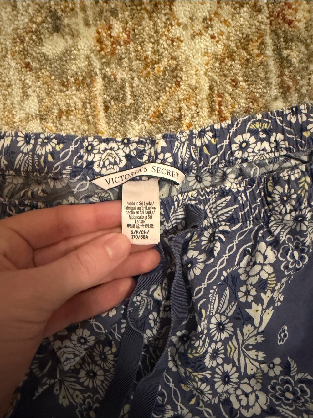 Victoria's Secret Blue and White Floral Pajama Pants - Picture 2 of 3
